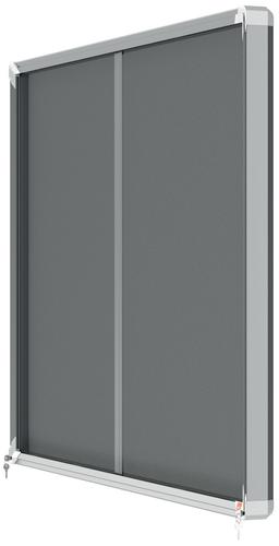 Nobo Premium Plus Lockable Noticeboard 18xA4 Sheets Grey Felt 1915338 NB61160 Buy online at Office 5Star or contact us Tel 01594 810081 for assistance