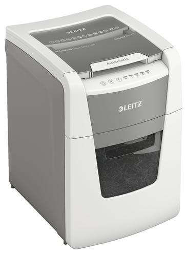 Leitz IQ AutoFeed Small Office 100 Micro Cut Shredder 34 Litre 100 Sheet Automatic/6 Sheet White 80121000