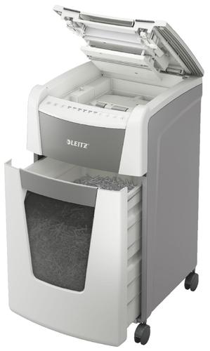 LZ12636 Leitz IQ Autofeed Office 300 Micro-Cut P-5 Shredder White 80161000