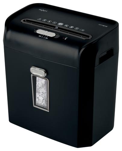 85954AC | The ProMax QS RPX612 is the ideal paper shredder for the secure disposal of confidential documents. The manual feed slot shreds up to 6 sheets (80 gsm) in one go into P4 (4 x 40mm) cross cut pieces, perfect for the home office. Quietly operates to maintain a calm working environment when shredding. The 12 litre bin is easy to empty, holding up to 132 x A4 sheets, with a lift off shredder head and transparent window to see when it is full. Shreds staples, paper clips and credit cards. Continuous 8 minute run time and ultra quiet operation, ideal for personal shredding use in the home office environment . Manual and auto reverse/forward feature releases paper jams when shredding. This paper shredder comes with a 2 year shredder warranty, and a 3 year cutter warranty. 