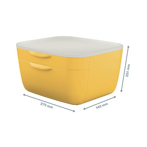 Leitz Cosy Drawer Cabinet 2 drawers (1 small and 1 large). Warm Yellow Drawer Sets DS2365
