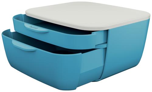 Leitz Cosy Drawer Cabinet 2 drawers (1 small and 1 large). Calm Blue Drawer Sets DS2366