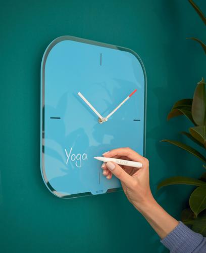 Leitz Cosy Silent Glass Wall Clock Calm Blue 90170061 56606AC Buy online at Office 5Star or contact us Tel 01594 810081 for assistance