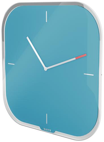 Leitz Cosy Silent Glass Wall Clock Calm Blue 90170061 ACCO Brands