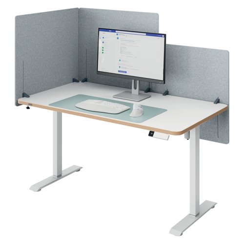 Modular, height adjustable personal desk screen. Create a calm, more focused workspace. 80x70cm privacy panel-reduce visual distractions/dampen noise.