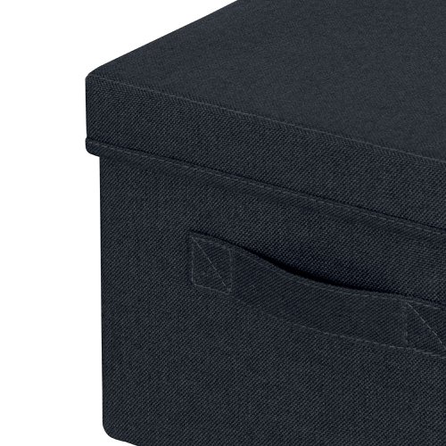 Leitz Fabric Storage Box with Lid Twinpack Medium Grey 61440089 LZ13463
