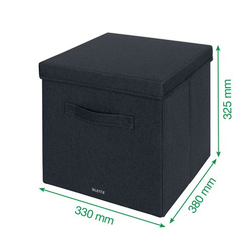 Leitz Fabric Storage Box with Lid Large; 1 x Pack of 2