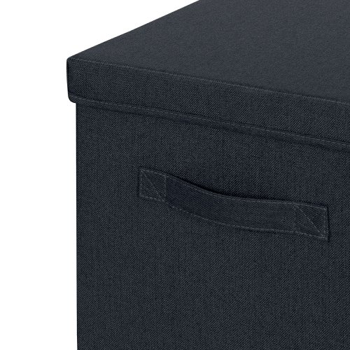 Leitz Fabric Storage Box with Lid Twinpack Large Grey 61450089 - LZ13464