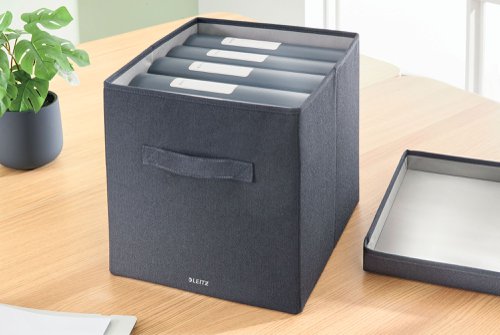 Leitz Fabric Large Storage Box with lid Pack of 2