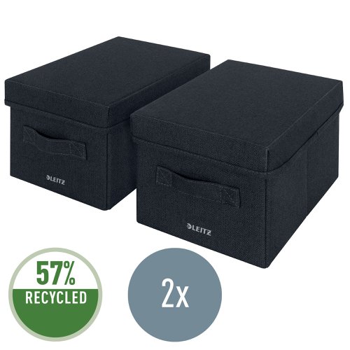 Leitz Fabric Small Storage Box with lid Pack of 2