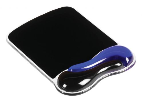 Kensington Duo Gel Mouse Pad and Wrist Rest Wave Blue Smoke 62401  24833AC
