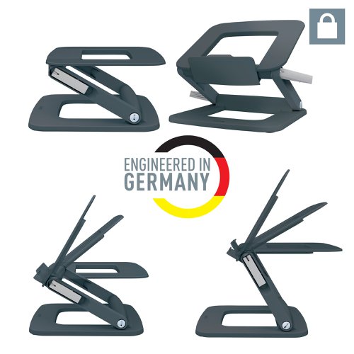 Leitz Ergo Height Adjustable Multi-angle Laptop Stand Dark Grey - 64240089