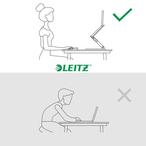 Leitz Ergo Height Adjustable Multi-angle Laptop Stand Dark Grey - 64240089