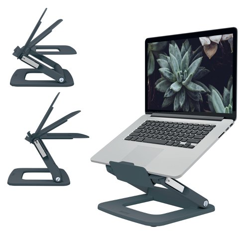 Leitz Ergo Height Adjustable Multi-angle Laptop Stand Dark Grey - 64240089