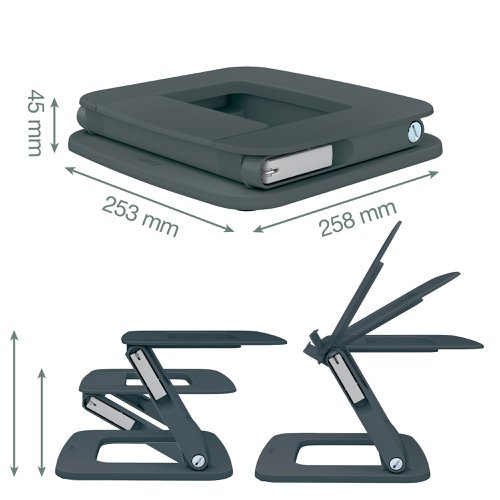 Leitz Ergo Height Adjustable Multi-angle Laptop Stand Dark Grey - 64240089