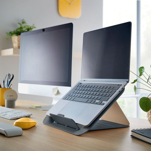 Leitz Ergo Cosy Adjustable Laptop Stand Velvet Grey 64260089 LZ12936 Buy online at Office 5Star or contact us Tel 01594 810081 for assistance