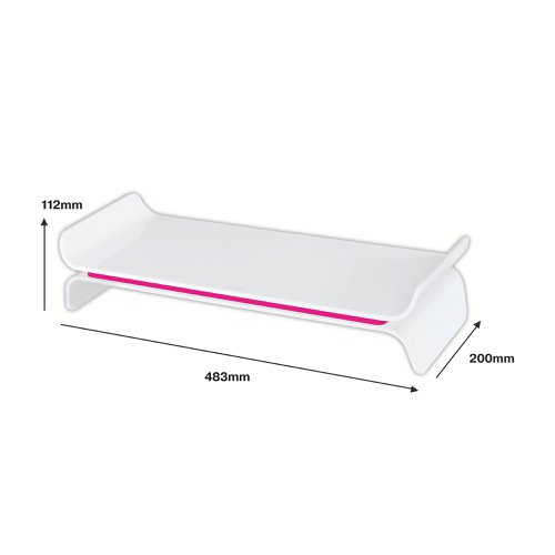 Leitz Ergo WOW Adjustable Monitor Stand Pink