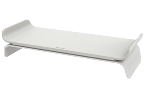 Leitz Ergo Adjustable Monitor Stand; Monitor Riser with Two Height Settings; Light Grey/White; 65040085