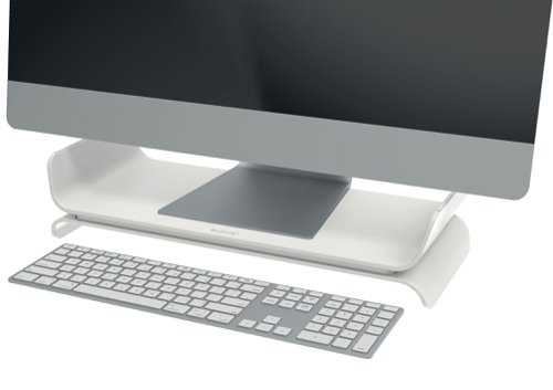 Leitz Ergo Adjustable Monitor Stand with 2 Height Settings Suitable for Monitors upto 27inches Light Grey - 65040085