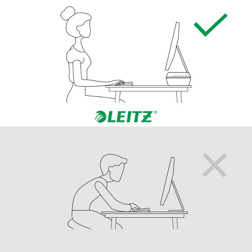 Leitz Ergo Adjustable Monitor Stand with 2 Height Settings Suitable for Monitors upto 27inches Dark Grey - 65040089