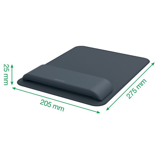 21846AC - Leitz Mouse Mat with Height Adjustable Wrist Rest Dark Grey - 65170089