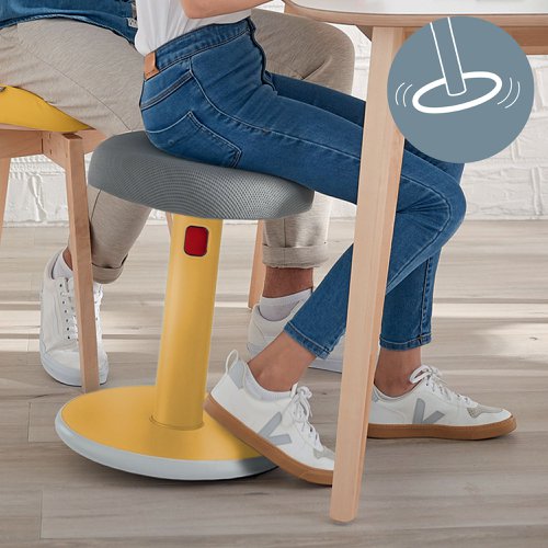 Leitz Ergo Cosy Active Sit Stand Stool Warm Yellow 65180019 ACCO Brands