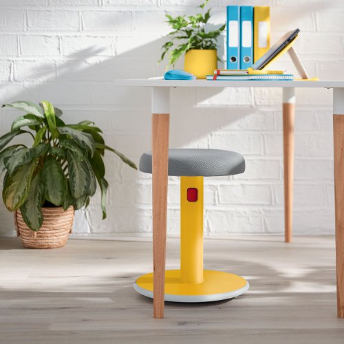 Leitz Ergo Cosy Active Sit Stand Stool Warm Yellow 65180019 ACCO Brands