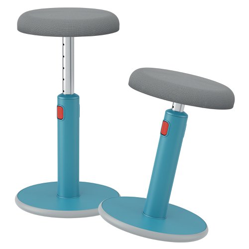 LZ12946 Leitz Ergo Cosy Active Sit/Stand Stool 370x370x690mm Calm Blue 65180061