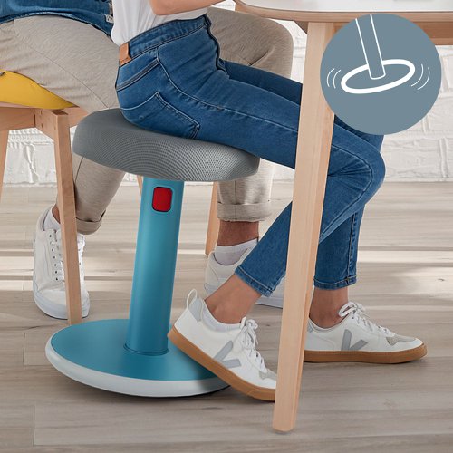LZ12946 Leitz Ergo Cosy Active Sit/Stand Stool 370x370x690mm Calm Blue 65180061