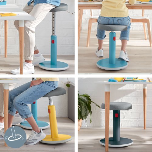 Leitz Ergo Cosy Active Sit/Stand Stool 370x370x690mm Calm Blue 65180061 LZ12946 Buy online at Office 5Star or contact us Tel 01594 810081 for assistance