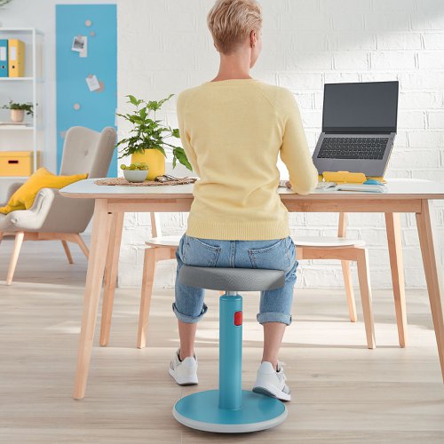 Leitz Ergo Cosy Active Sit/Stand Stool 370x370x690mm Calm Blue 65180061