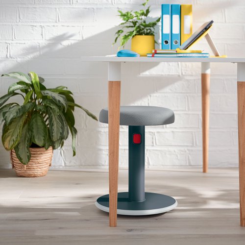Leitz Ergo Cosy Active Sit/Stand Stool 370x370x690mm Velvet Grey 65180089 LZ12947 Buy online at Office 5Star or contact us Tel 01594 810081 for assistance