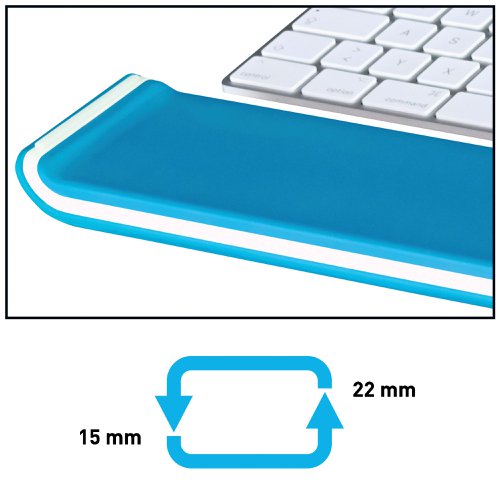 Leitz Ergo WOW Adjustable Keyboard Wrist Rest Blue