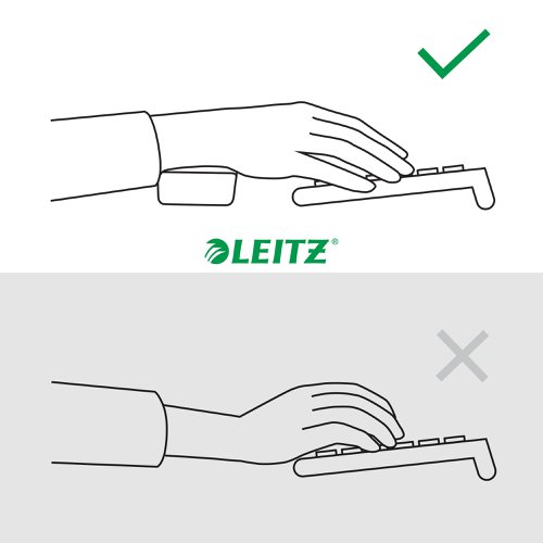 Leitz Height Adjustable Keyboard Wrist Rest Dark Grey - 65230089  21853AC