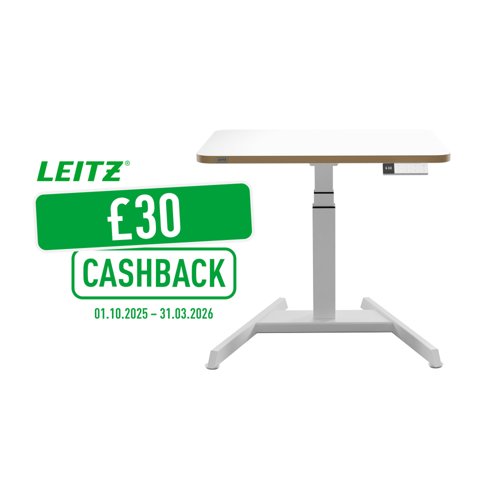 Leitz Ergo Electric Sit Stand Desk W800xD600mm White - 65341001