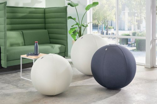 The Leitz Active Sitting Ball with stopper function encourages back and core muscle movement to improve posture and relieve back pain.Ideal for use as an additional sitting solution to keep you active while you work. The 65cm diameter makes this sitting ball chair ideal for those between 156 and 180cm in height.The safety stopper function prevents the ball from rolling away when standing up and secure for storage. With it's minimalist design, this stylish sitting ball chair has a positive impact on wellbeing by effortlessly creating the perfect active working set-up.Alternate every 30 minutes between the ball and a chair and ensure correct inflation according to the manual. Combine with other Leitz Ergo products for an inviting and flexible workspace to help you stay active and productive throughout the day.Includes the inner sitting ball, fabric ball cover, hand air pump and 2 plugs, a plug remover and instruction sheetIGR and TÜV certified.