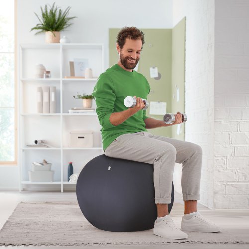 Leitz Active Sit Ball 65cm Anti-Roll-Away Dark Grey - 65420089 22903AC
