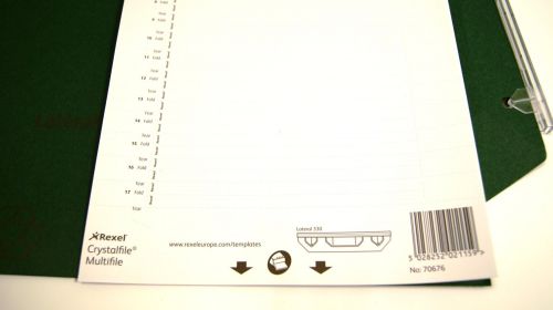 Rexel Printable Inserts for 330 Lateral Suspension File Tabs, White, Crystalfile, Pack of 34