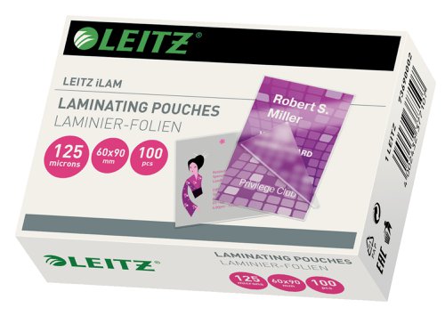 Leitz iLAM Laminating Pouches 60 x 90 mm, 125 microns
