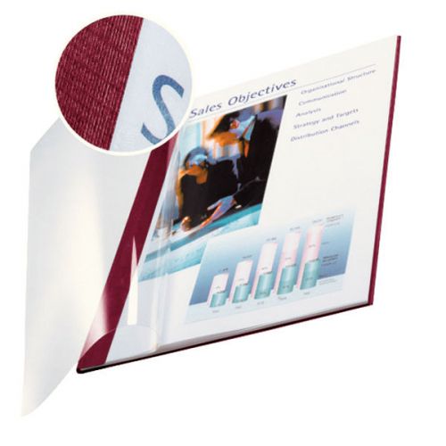 Leitz impressBIND Soft Covers, 10,5mm For 70-105 sheets, A4, Burgundy (Pack 10)