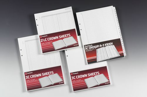 Rexel Twinlock Crown 2 ½ C Refill Sheets Treble Cash Ledger (Pack of 100 Sheets) - Outer carton of 5