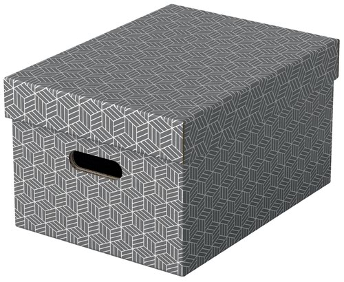 Esselte Home Storage Box Medium Grey (Pack of 3)