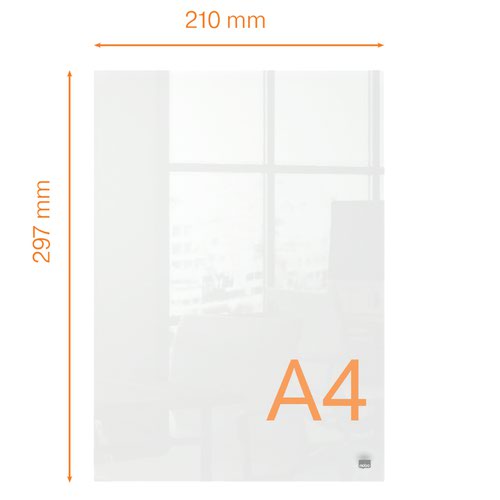 Nobo A4 Transparent Acrylic Mini Whiteboard Desktop Notepad 1915611 Drywipe Boards DW1013