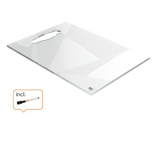 Nobo Transparent Acrylic Mini Portable Whiteboard Desktop Notepad A4 1915613