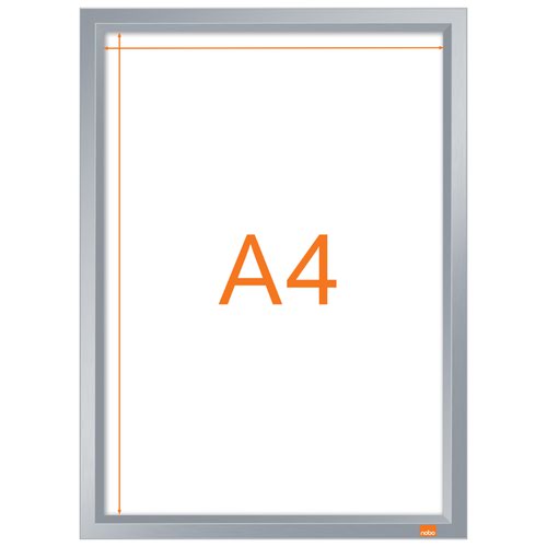 Nobo A4 Poster Frame Anodised Clip Wall Mountable Silver 1915578 NB62068 Buy online at Office 5Star or contact us Tel 01594 810081 for assistance