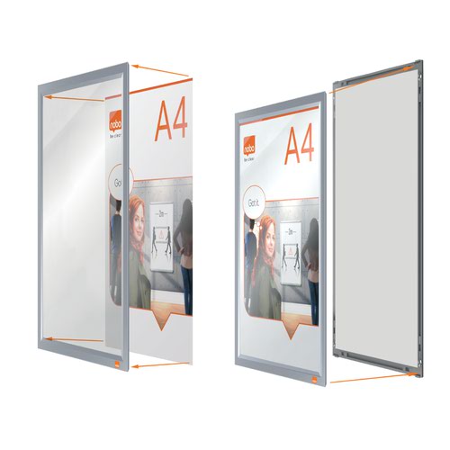 Nobo A4 Poster Frame Anodised Clip Wall Mountable Silver 1915578 NB62068 Buy online at Office 5Star or contact us Tel 01594 810081 for assistance