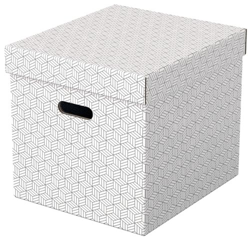 Esselte Home Storage Box Cube White (Pack of 3)