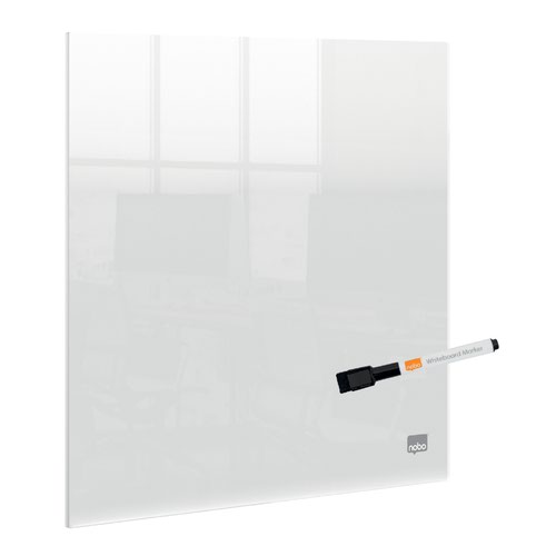 Nobo Transparent Acrylic Mini Whiteboard Desktop or Wall Mounted 300x300mm 1915616 Drywipe Boards 55885AC