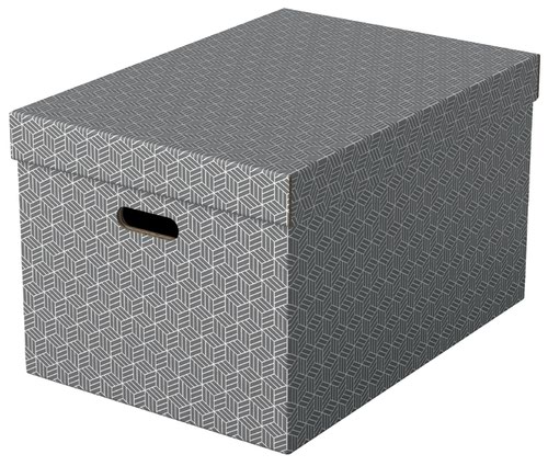 Esselte Home Storage Box Large Grey (Pack of 3)