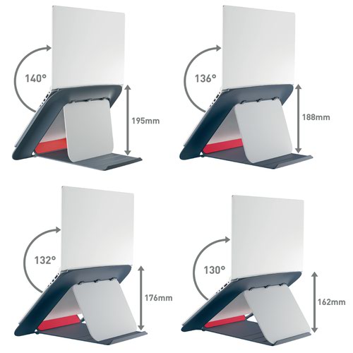 Leitz Cosy Ergo Laptop Riser Velvet Grey 64260089  | County Office Supplies